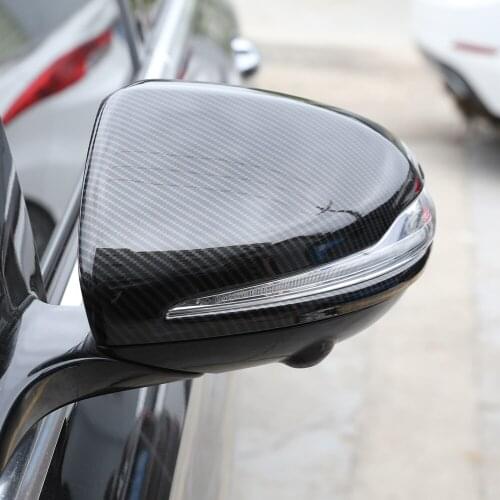 For Mercedes Benz C/E/GLC/S Class W205 W213 X253 W222 Car Auto Carbon Fiber Side Rearview Mirror Cap Cover Trim