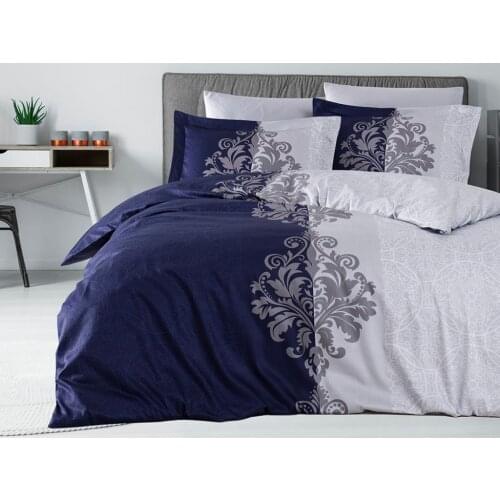 Land Of dowry Hypnoz Cotton Satin Double Duvet cover set Navy Blue