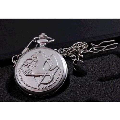 Hot Selling Full Metal Alchemist Pocket Watch Vintage Steampunk Necklace Pendant Quartz Clock Gifts for Men Women Children Gift