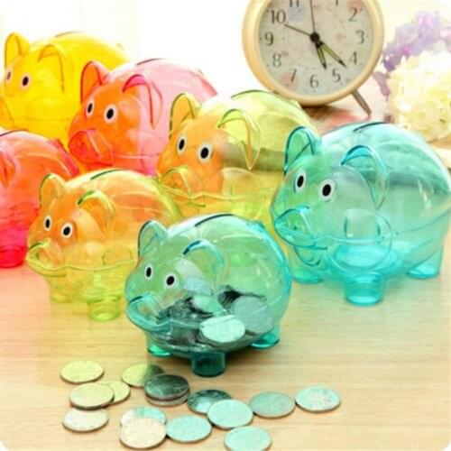 Cute Transparent Plastic Piggy Bank Birthday Gift Money Box Kids Candy Machine Dolls Coin Boxes Toys Home Decor