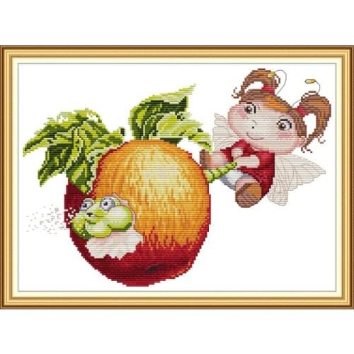 Joy Sunday Cross Stitch Stamped Kits Pull Hard Cartoon Paintings11&14CT DIY Needlework Kit Cross Stitch Set for Embroidery Kits