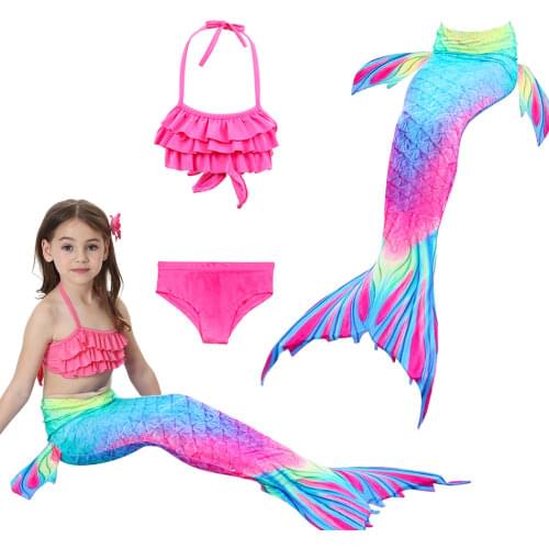 2019 New Girls Swimsuit 3pcs/set Mermaid Tails Childrens Swimwear Swimsuit Beach Swimming Costume Clothes For Swim CZ997