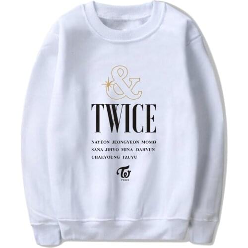 New arrival TWICE Album &TWICE O-neck Sweatshirts Kpop Hot Sale Hoodie Fans Women Long Sleeve Pullover Hoodies casual clothes