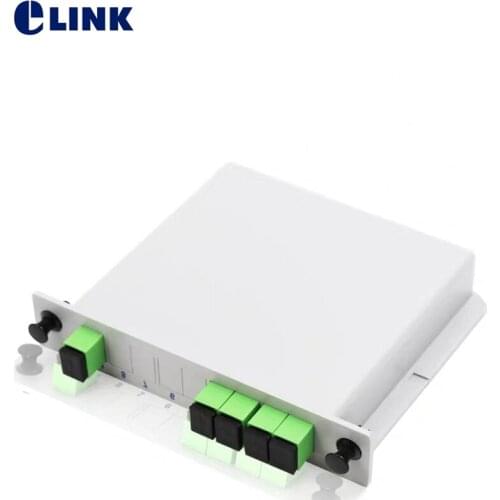 10pcs 1x4 LGX box fiber Splitter GEPON FTTH SM SC/APC optical PLC coupler 1*4 Cassette GPON splitter ELINK Plannar wavelength
