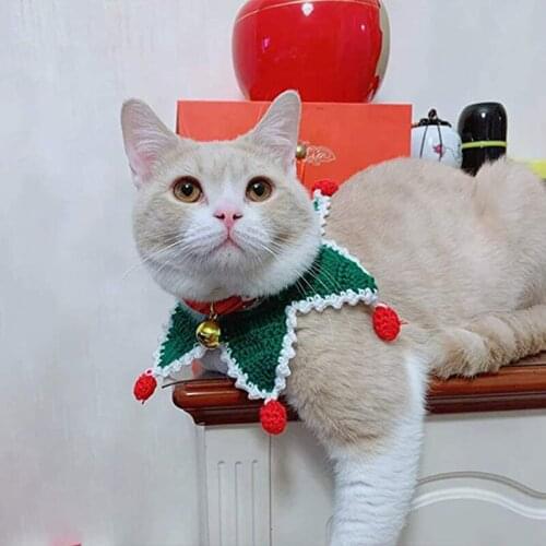 Pet Collars Cat Dog Necklace Easy Wear Lovely Pets Decor Pendant Manual Knitted Collars Puppy Kitty Pet Cat Ball Pendant Choker