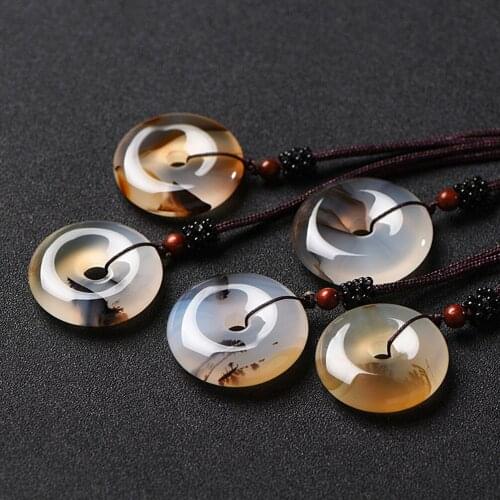 Grade A Agate Pendants Donuts Jade Necklace Pendant Gemstone Womens Jewelry Talisman Pendants Jade Jewelry