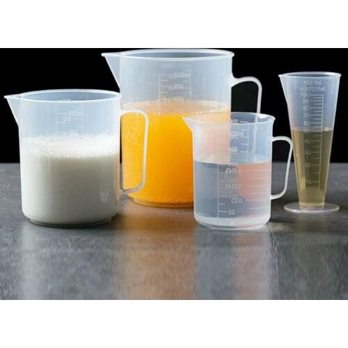 Clear Plastic Graduated Measuring Cup for Baking Beaker Liquid Measure JugCup Container 100ml/300ml/500ml/1000ml mx10281504