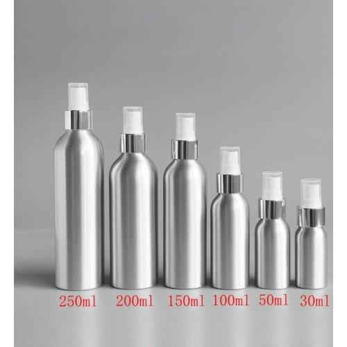 10pcs Empty travel Aluminium bottle pump sprayer bottle black pump spray head Aluminum metal bottle spray bottle mist sprayer
