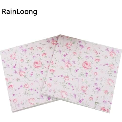 [RainLoong] Paper Napkins Small Rose Festive & Party Tissue Decoration 33cm*33cm 1 pack (20pcs/pack)
