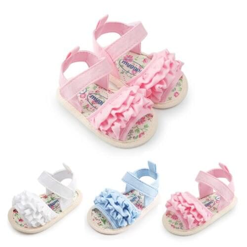 Infant Newborn Baby Girls Soft Sole Sandals Toddlers Summer Solid Color Sandal Crib Shoes