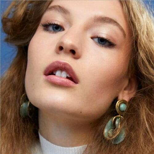 SHIFEEL New Arrival Occident Fashion Brand Style Vintage Distortion metal Circle Geometric Drop Earrings Bohemia Long Pendients