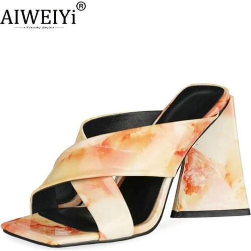 AIWEIYi Women Slippers Summer Sandals Platform Shoes Ladies Print Flip Flops Shoes Peep Toe Female Slippers Sandalias Zapatos