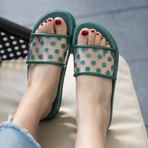 2021 Fashion Women Slippers Polka Dot Soft Slides EVA Home Slippers Non-slip Bathroom Flip Flops Mens Beach Sandals Summer Shoes