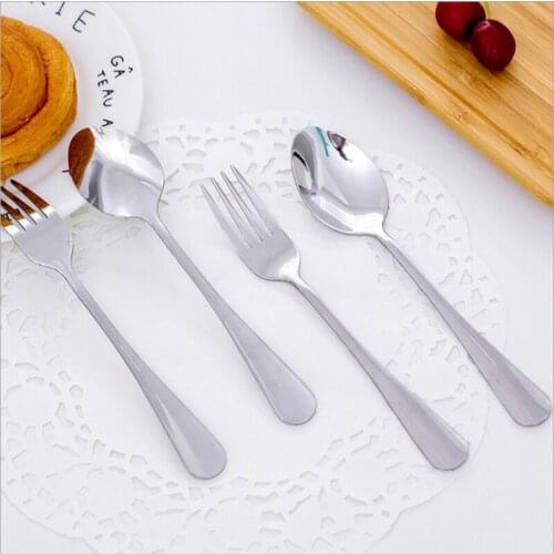 2Pcs/set Stainless Steel Long Handled Fork Dinnerware Sets Dinner Fruit Dessert Cutlery Forks Kitchen Picnic Bento Accessories
