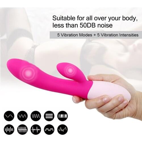 Vibrator for Women Dual Vibration Silicone Waterproof Female Vagina Clitoris Sucker Dildo bendable shaft slok deelong surface