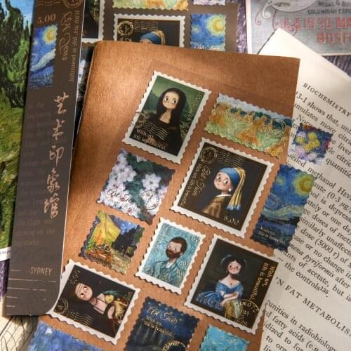 Vintage Gold Stickers Art Impression Gallery Diary Planner Decorative Stamp Stickers Scrapbooking Stick Label DIY Craft Stickers