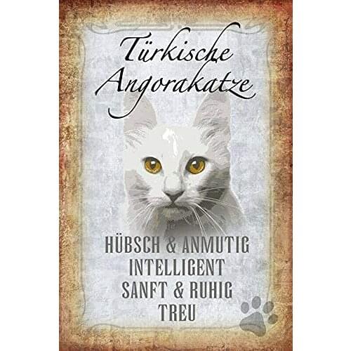 Vintage Retro Metal Plaque Turkish Cat Cat Theme Metal Tin Sign 8x12 Inch Home Kitchen Travel Decor Retro Tin Sign 12 X 8 Inches