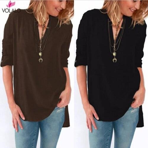 Блузки с цветами VOLALO China At AliExpress