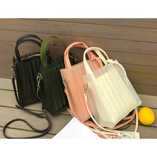 High quality bag foreign beauty handbag 2021 new wave Korean version of the wild Messenger bag jelly striped shoulder bag A19