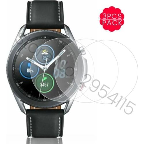 3Pcs protective glass for samsung galaxy watch 3 45mm screen protectors on sansung gelaxi watch3 41mm smartwatch accessories