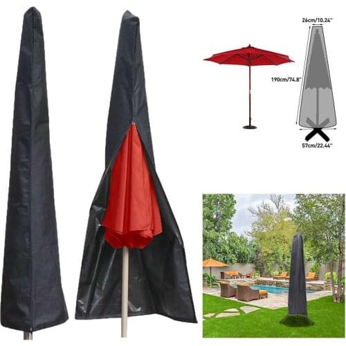 Patio Umbrella Canopy Rain Cover Shade Protective Sunshade Shed Zipper Bag Awing Bags Outdoor Waterproof Sun Shelter