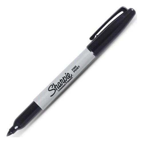 1 Pcs Sharpie Fine Point Round Toe Black Ink Permanent Marker for Paper Plastic Metal Glass for Office Industrial Paint Writing