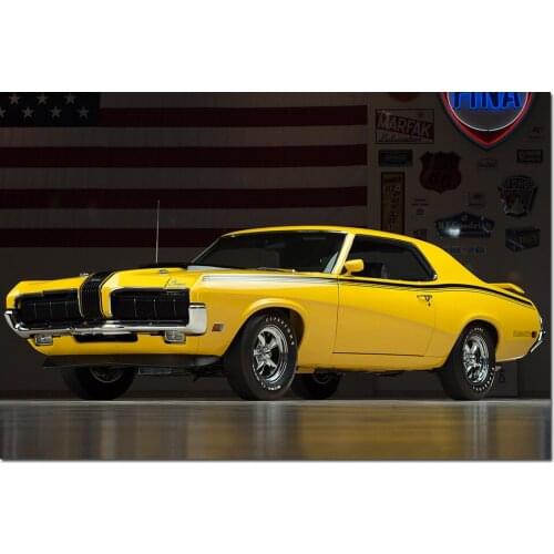 1970 Mercury Cougar Eliminator Classic Cars Photo Wall Art Poster Canvas Painting Art Print Wall Pictures for Living Room Decor