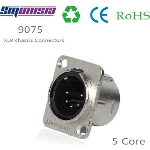 Smonisia 50pcs Metal Balance XLR Socket 5 Core Male Plug High Quality Audio Connector