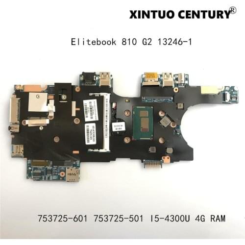 753725-601 753725-501 For HP Elitebook 810 G2 Laptop motherboard 13246-1 Mainboard W/ i5-4300U DDR3 4G RAM 100% tested working