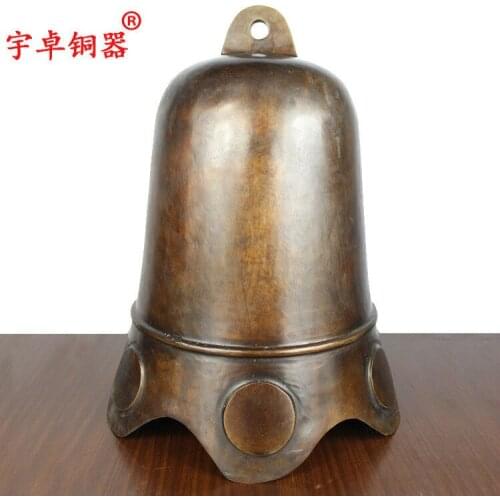 20'' China Copper Bell Warning Clock Bronze Statue