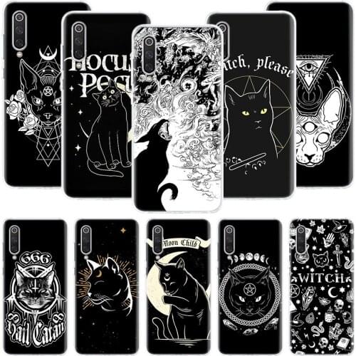 Witch And Cat Colorful Cute Phone Case For Xiaomi Redmi Note 10 9 8 Pro 9S 8 8T 7 6 5 6A 7A 8A 9A 9C 4X S2 K20 K30 Art Cover Coq