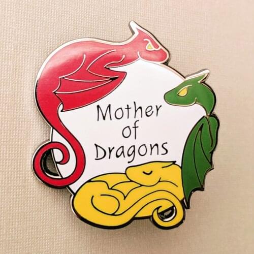 Daenerys Targaryen Mother of Dragons Enamel Brooch Pin Hat Bag Collar Lapel Pins Badges Women Mens Fashion Jewelry Accessories
