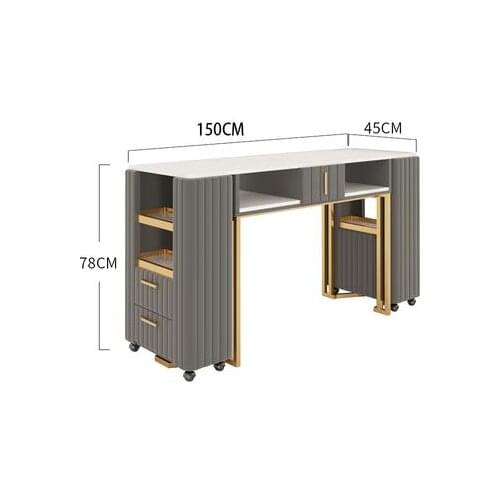 Net Red Manicure Table and Chair Set Single Double Double Double Manicure Simple Modern Golden Manicure Table