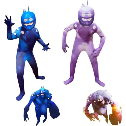 Kids Halloween Costumes Boys Girls Anime Cosplay Bodysuit Games Character Dress Up Zentai Party Clothing with Mask Jumpsuits