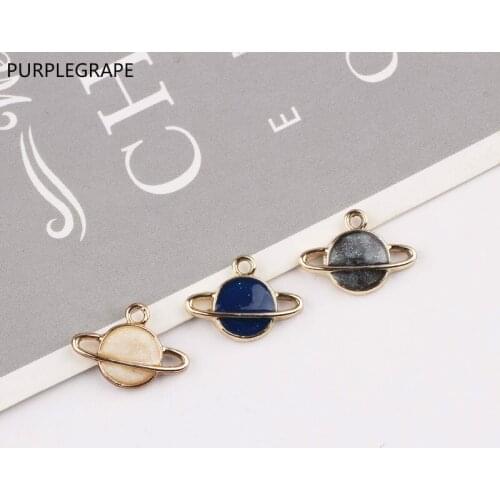 DIY Jewelry Accessories Cosmic Planet Series Alloy Pendant Temperament Pearlescent Earrings Necklace Bracelet Material 10pcs