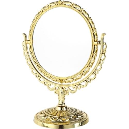 2 Sides Makeup Mirror Stand Table Cosmetic Mirror Plastic Dresser Mirrors Tools