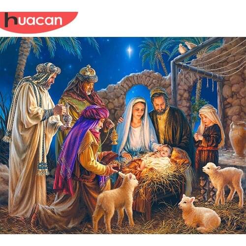 HUACAN Painting By Number Religion Drawing On Canvas HandPainted Art Gift DIY Pictures By Number Portrait Kits Home Decoration