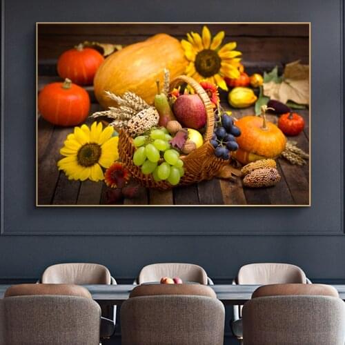 Vegetable And Fruits In Basket Kitchen Decor Poster And Prints Green Food Picture On Canvas Art Wall Painting For Dining Room