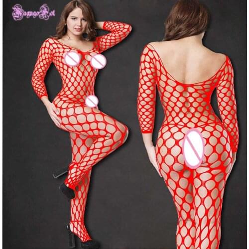 Honey Comb Fishnet Crotchless Bodystocking Catsuit Babydoll Bodydoll Bare Shoulder Underwear Costumes Initmates Bodysuits Women