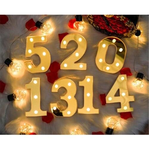 Creative LED 0-9 Digital Number Letter Light AAA Battery Powered Lamp Night Light For Christmas Wedding Birthday Party Decor