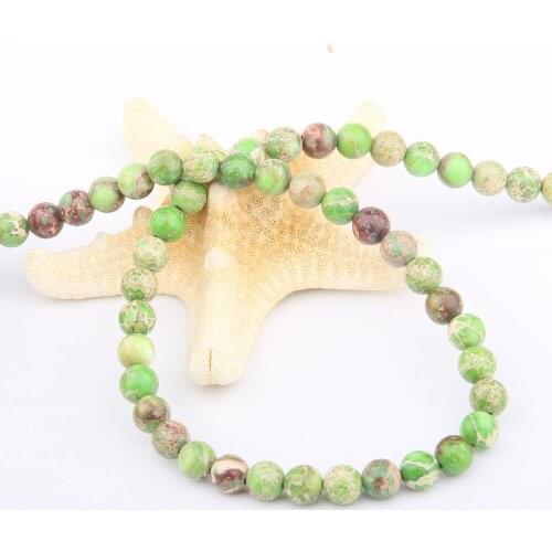 Round Natural Stone Beads Grass Green Emperor Stone for Jewelry Making Beadwork DIY Bracelet Necklace 4/6/8/10/12mm