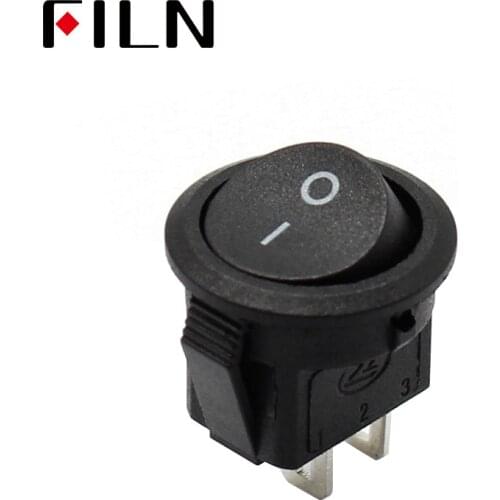 15MM Small Round Black 2-Pin 2-Files 3A250V 6A125V Rocker Switch Seesaw Power Switch for Car Dash Dashboard Toys
