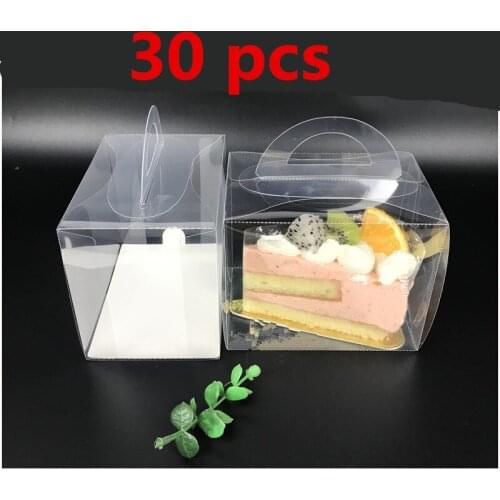 Small pastry square plastic box Wedding Favors Cake Packaging Cupcake Paper Box Cake box transparent hand-held Cheese Mousse
