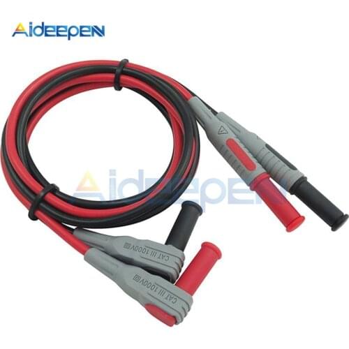 P1033 Multimeter Test Cable Injection Molded 4mm Banana Plug Test Line Straight to Curved Test Cable for Electric