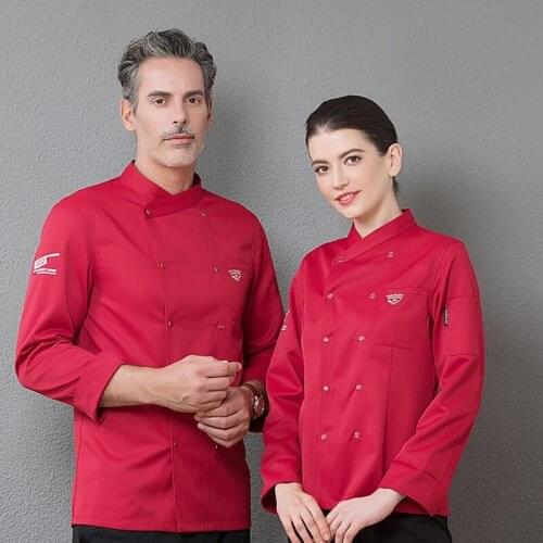 Chefs Clothes Long Sleeves Male Female Hotel Dining Room Kitchen Cook Work Wear Men Women Restautant Plus Size Uniform H2057