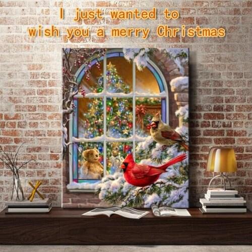 Paint by number art painting by numbers Artwork Christmas christmas tree bird Handmade Filling and coloring Festival Painting