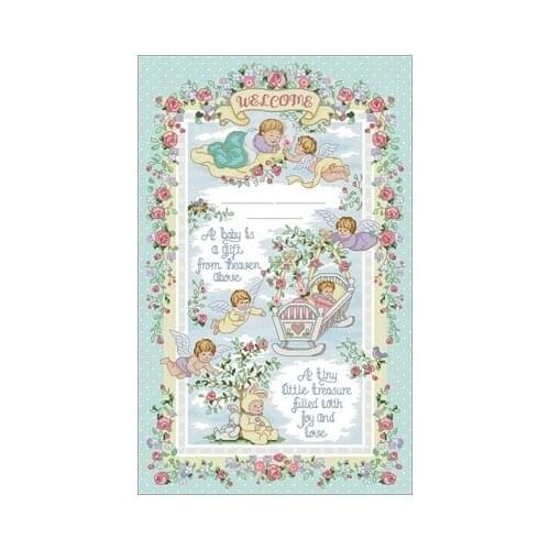 Dim 35062-Little Angel Birth Certificate Needlework,For Embroidery, Arts Cross stitch kits Set Cross-Stitching Home Decor