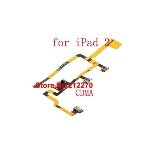 100pcs/lot New Power On Off Switch Mute Volume Button Flex Ribbon Cable for iPad 2 CDMA Version Wholesale