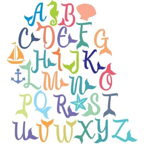 New Design Uppercase Letter Craft Metal Cutting Die Cut Dies Ocean Mermaid Scrapbook Album Paper Card Craft Embossing Die Cuts