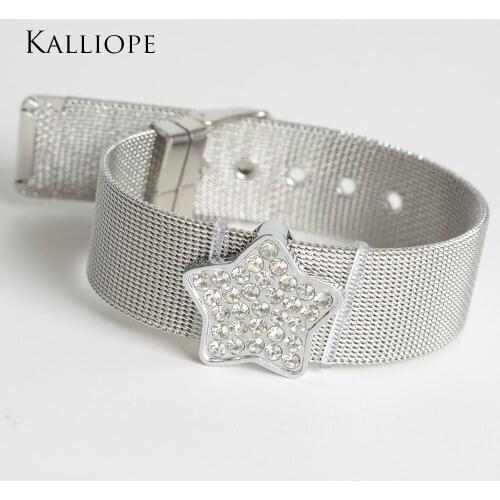 New charming crystal Star Stainless Steel Mesh Bracelet birthday/christmas gift wholesale